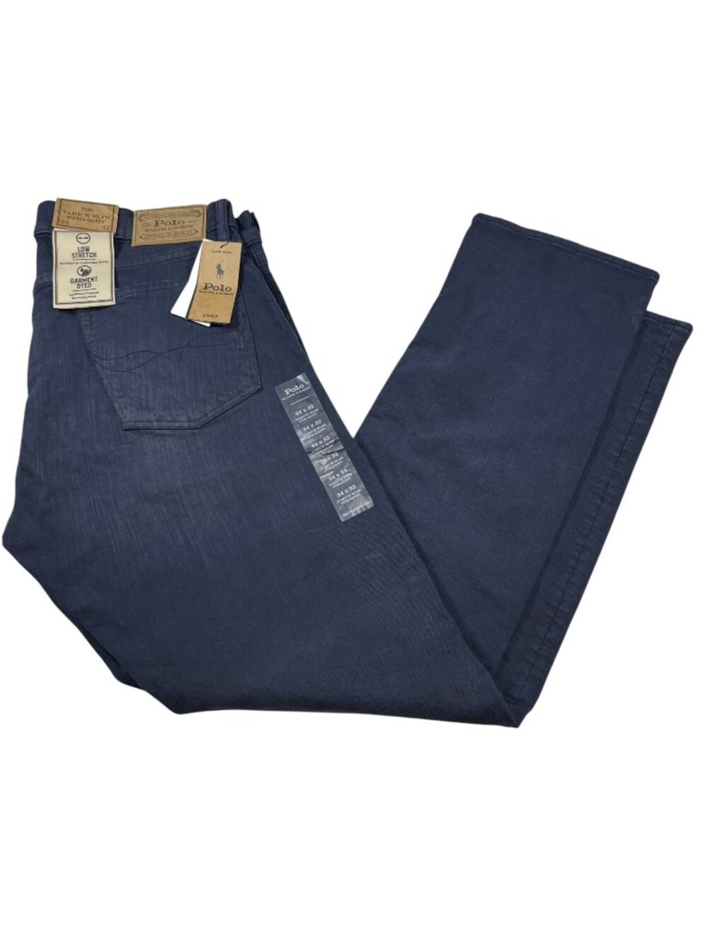 Polo Ralph Lauren Mens Varick Slim Straight Navy Jeans Size 34x32 Stretch NWT